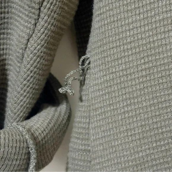 Duluth Trading Company Green Burly Thermal Waffle Knit Shirt Dress - Size Large - Picture 7 of 9